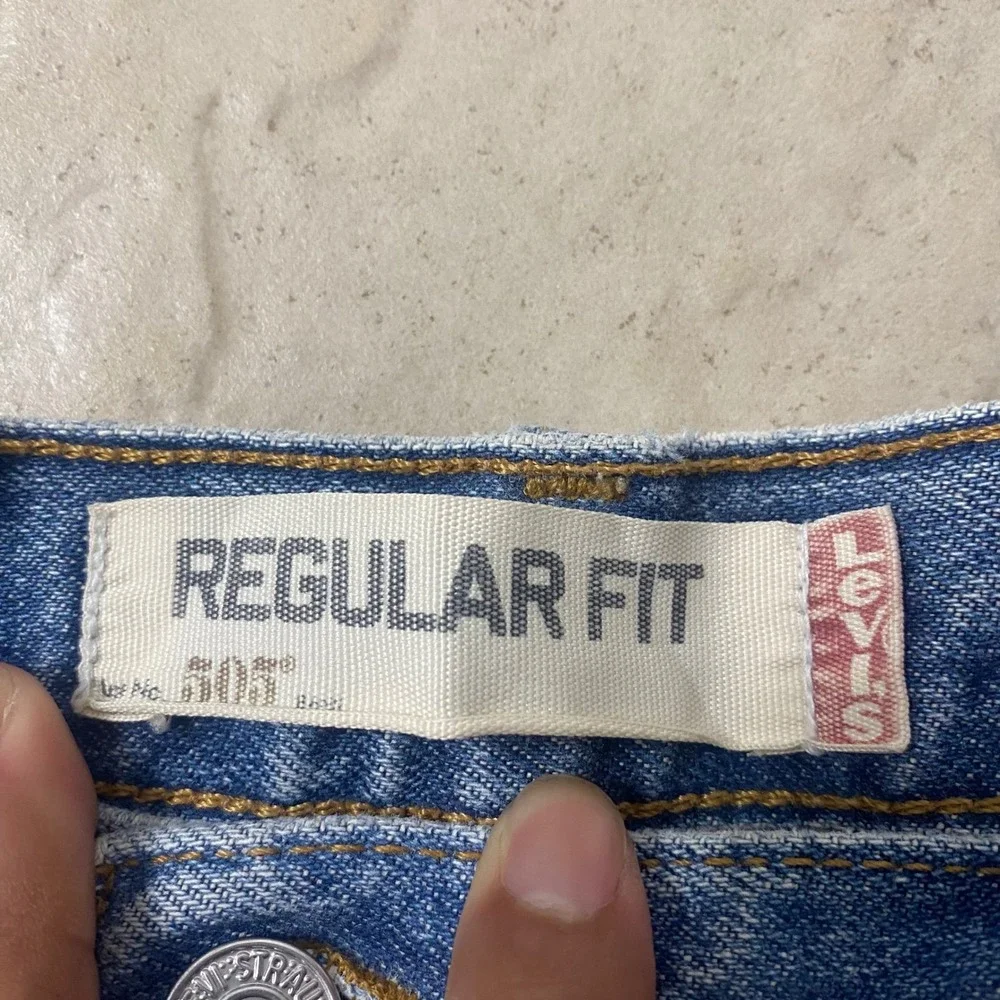 Levi Strauss 505 Regular Fit Jeans Mens W38 L29 Light Wash Denim Casual